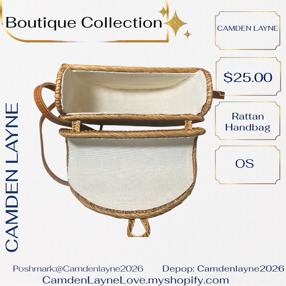 Camden Layne Rattan Crossbody Bag - Natural Tan - Picture 3 of 6
